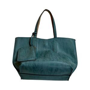 Faux Leather Unconstructed Large Open Top Tote/Top Handle Shoulder Bag for Women